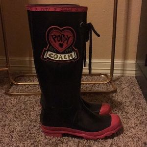 Coach “poppy love” rain boots